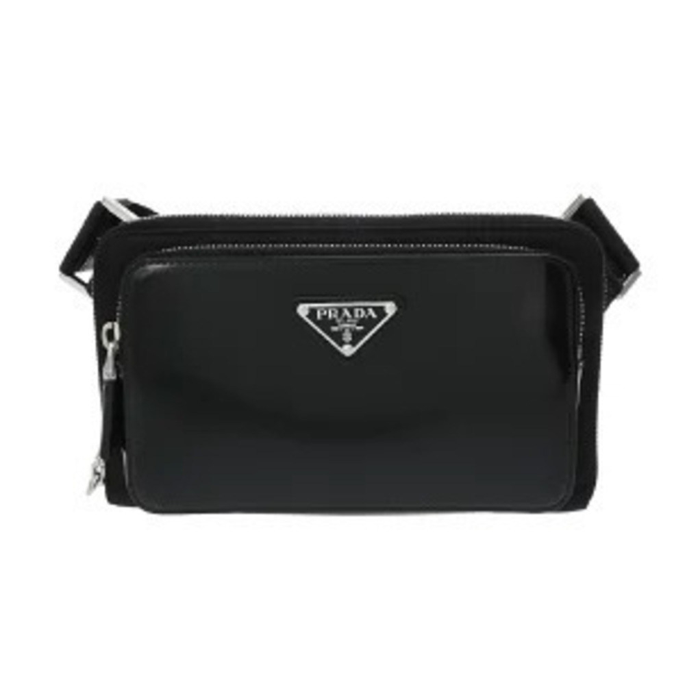 Prada Shoulder Bag AW Re Black Brushed Leather